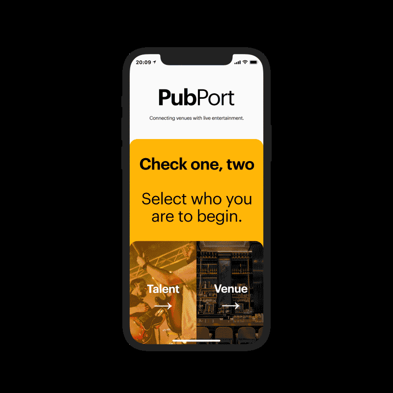 Pubport App Screens